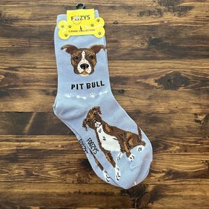 Foozys Gray Pit Bull Print Crew Socks Size Women's One Size